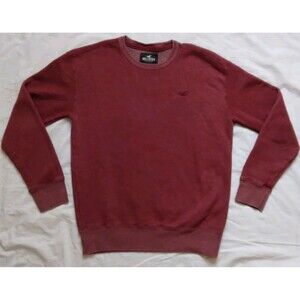 Hollister Crewneck Sweatshirt Burgundy Maroon Casual Athleisure Mens Size Small